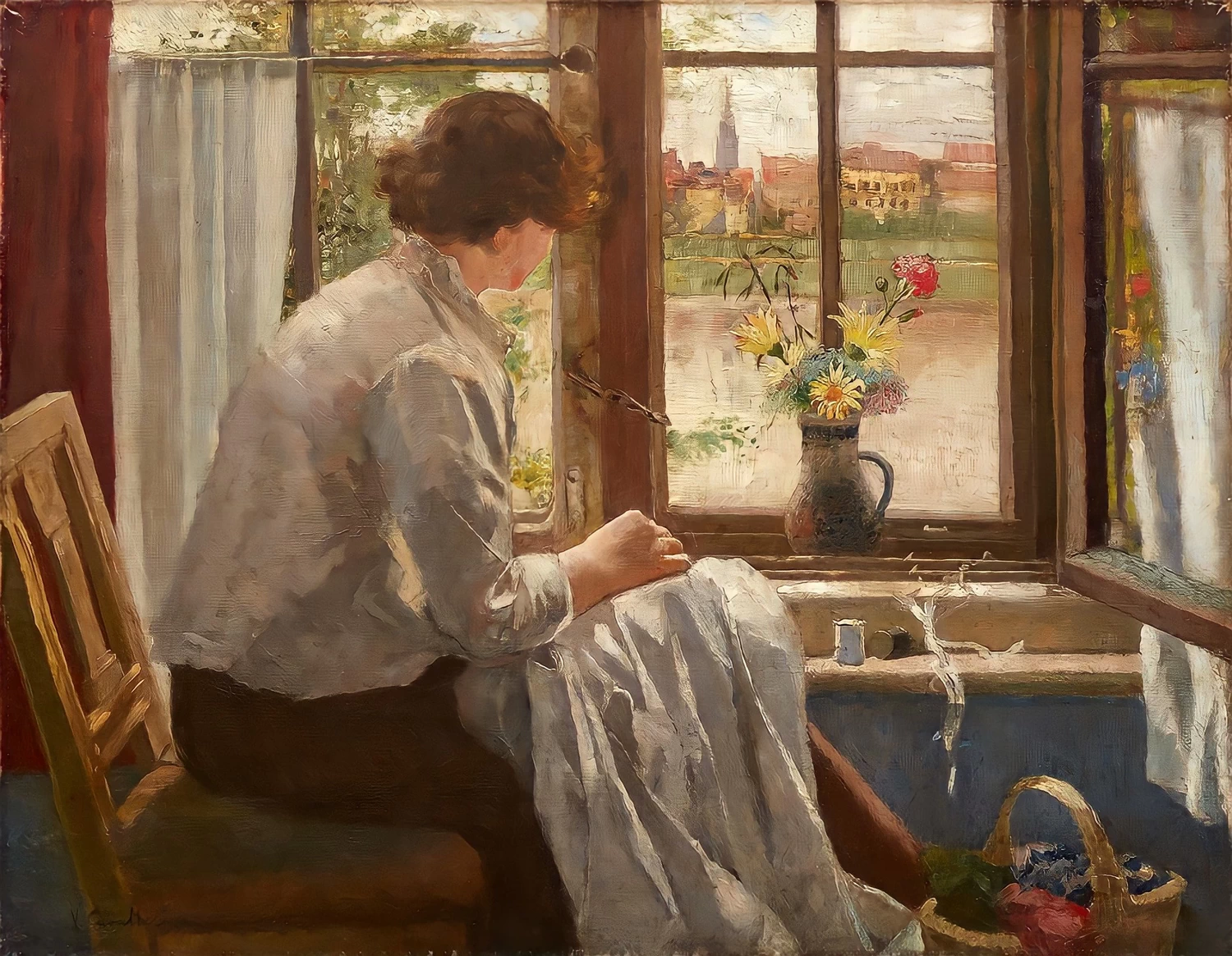 Donna che cuce alla finestra, 1910